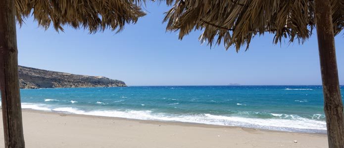 Kalamaki, en af de badebyer på Kreta med den smukkeste strand