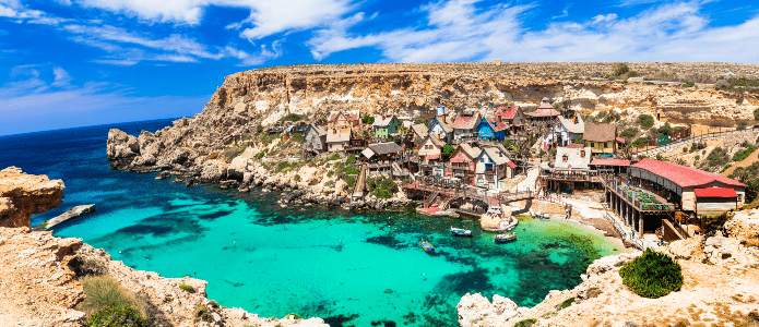 Den smukke landsby Popeye på Malta